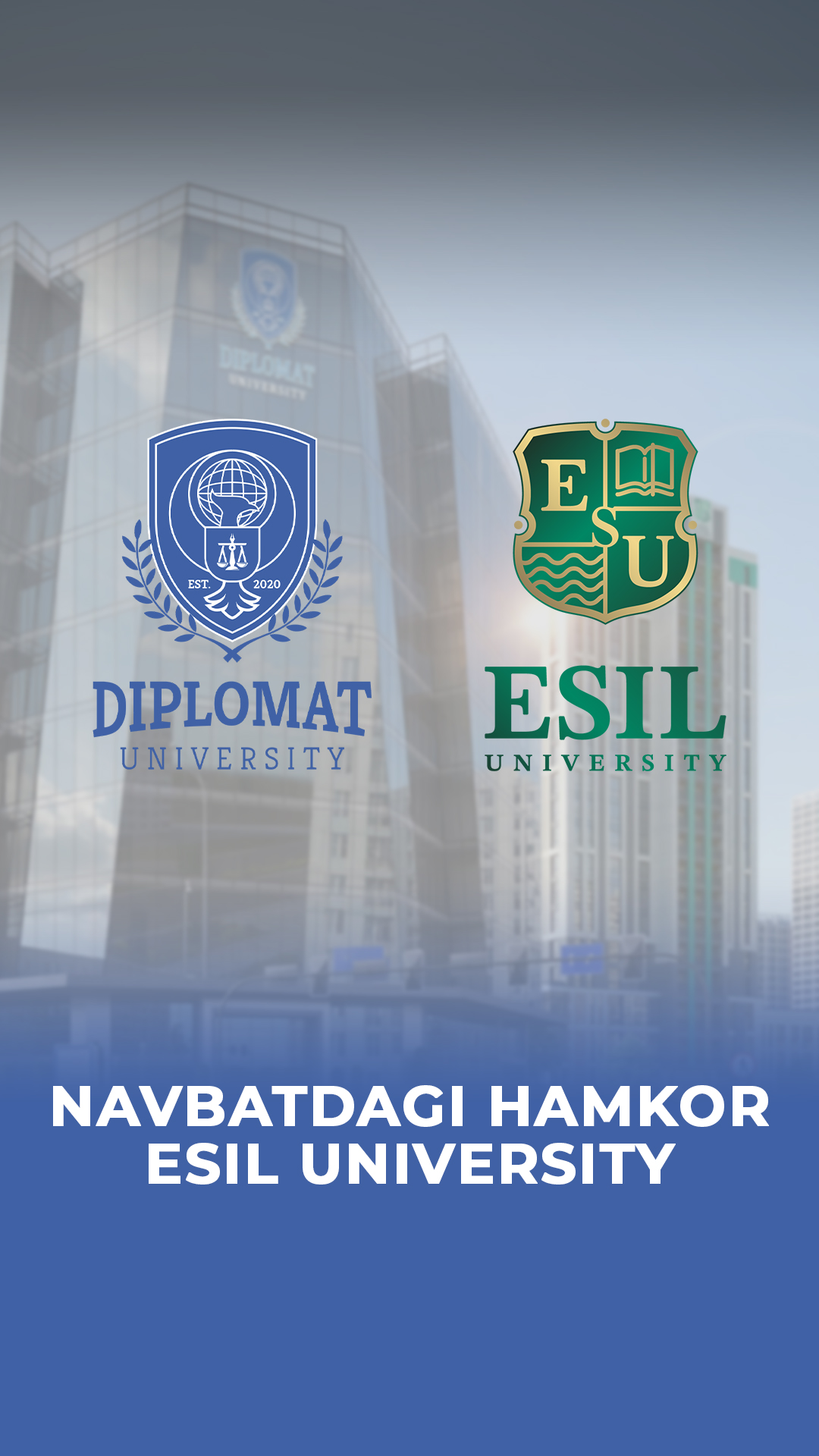 Universitetning navbatdagi hamkori Qozog'iston Respublikasining Esil Universiteti