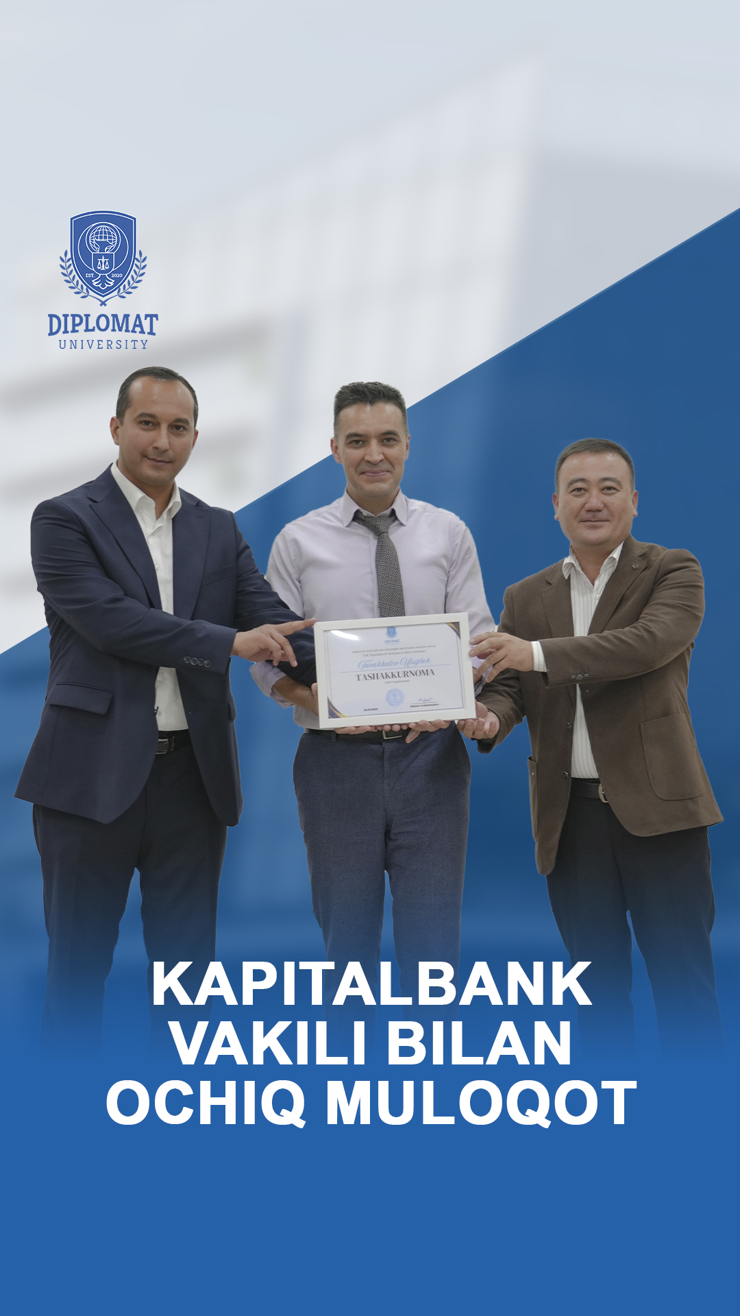 “Kapitalbank” ATB Boshqaruv Raisi o‘rinbosari Ulug‘bek Tavakkalov ishtirokida davra suhbati tashkil etildi